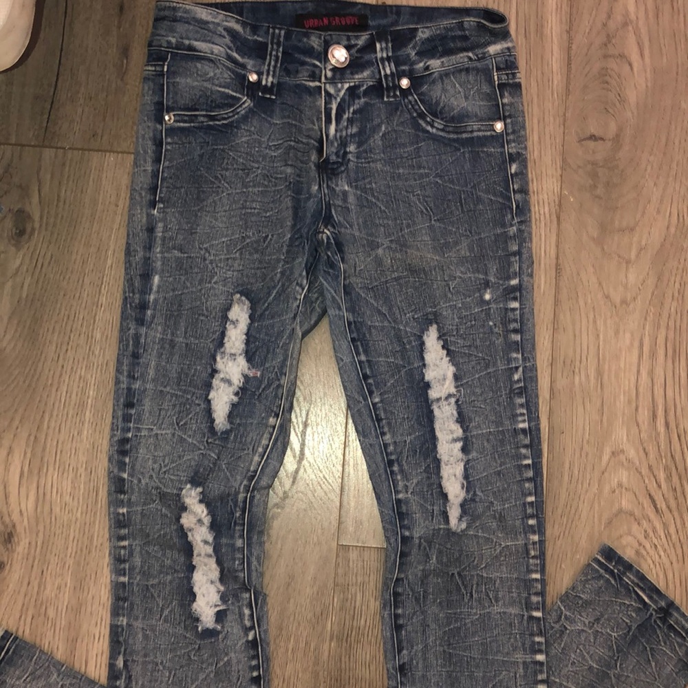 Distressed jeans